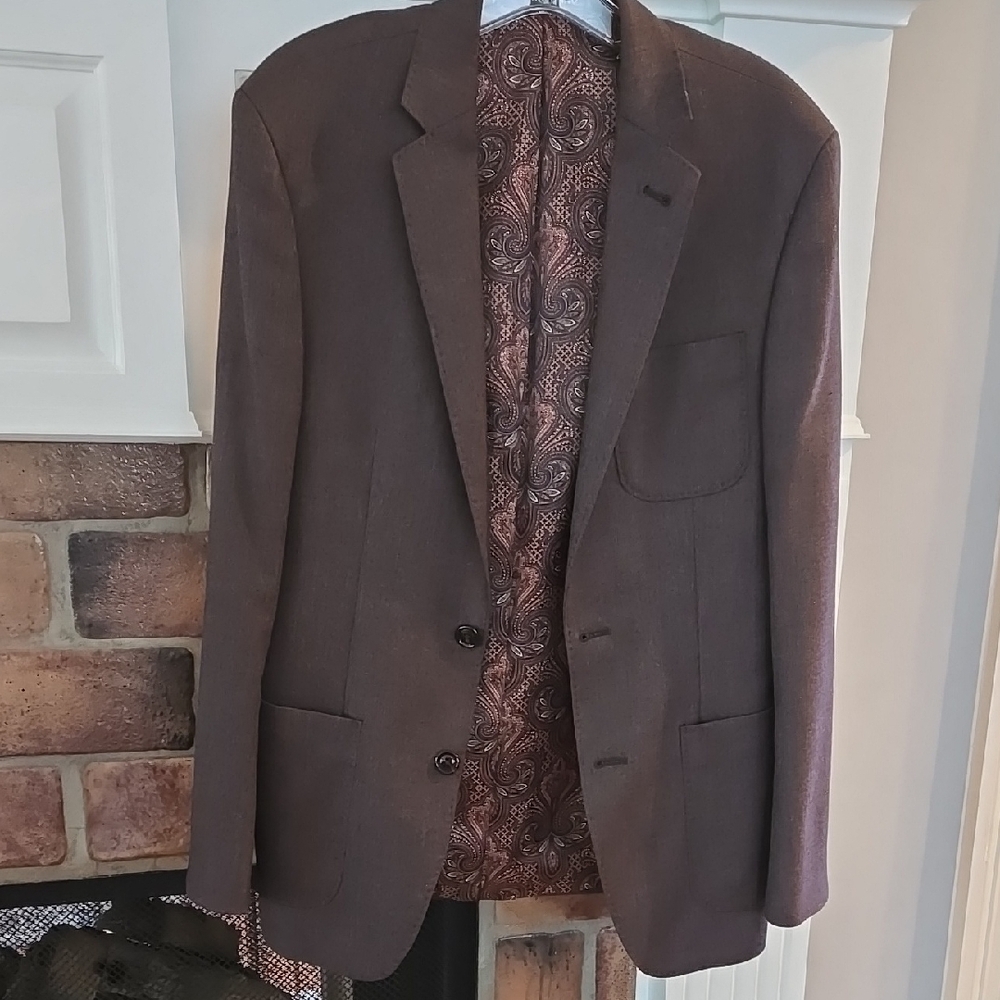 Murano Brown Sport Coat Classic Single-Breasted Blazer